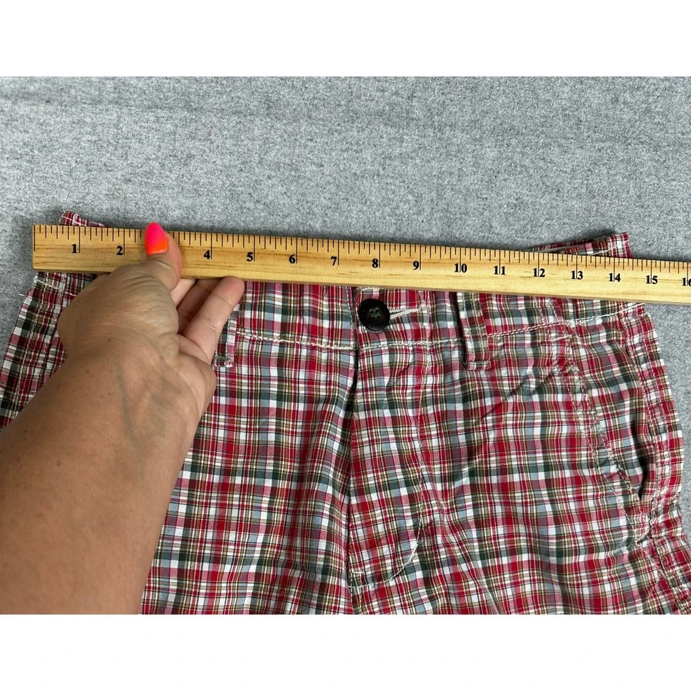 American Eagle Plaid‎ Shorts Mens 30x9 Red Classic Cotton Casual Preppy Y2K